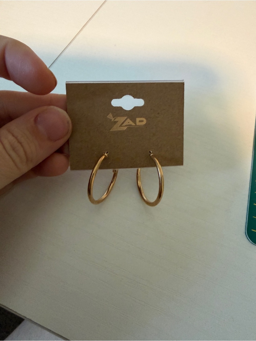 ZAD Rose Gold Hoop Earrings - Sleek Medium Hoops